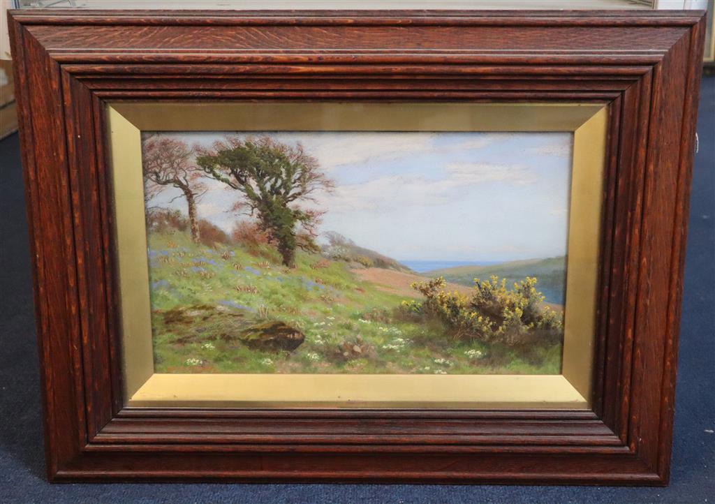 Arthur Hughes (1832-1915) A Flowery Corner 9 x 14.75in.